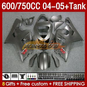 Suzuki GSXR-600 GSXR750 GSXR600 GSXR-750 K4 2004 2005 153no.68 GSX-R600 GSXR 600 750 cc 04-05 600cc 750cc 04 05 OEM kaplama mat gri