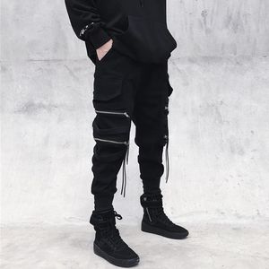 GODLIKEU Men's Zipper Trendy Leggings Pants Street Hip Hop Black Harem Fashion Trousers