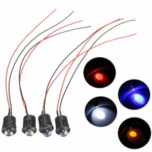 LED ampul 12V 10mm Ön kablolu sabit LED yayan diyot ultra parlak su şeffaf gösterge sinyalleri açık kırmızı sarı mavi beyaz