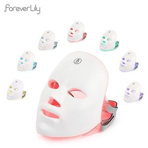 Dispositivos de cuidados de rosto USB Carga 7Colors Máscara de LED PON Terapia Rejuvenescimento Anti -Remoção de Remoção da Remupa de Cuidado da Pele Máscara de Pele Brilhando 220916