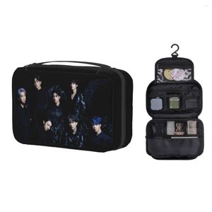 Косметические сумки Custom Rock Band Kpop Travel Bag Женщины туалетные макиязы организатор Ladies Beauty Storage Dopp Kit