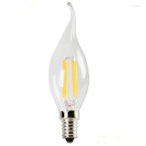 Berrak Buzlu Edison Ampul E14 LED Mum Kristal Lamba Sıcak Beyaz Retro Filament Çekme Kuyruk Uç Kabarcık