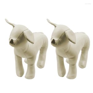Собачья одежда 2x кожаные манекены стоящие положения модели игрушки игрушки для животных магазин животных показ манекен белый s