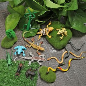 Parti Maskeleri 12 PCS/Paket Eğlenceli Model Simülasyon Hayvan Kurbağası Böcek Yılan Kertenkesi Ant Bahçe Dekorasyonu Çocuklar Gags Şakalar Oyuncaklar Set