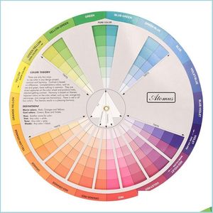 Permanent Makeup Inks Professional Paper Card Design Color Mixing Wheel Ink Chart Guidance Round Central Circle Rotates T Topscissors Dhv8E
