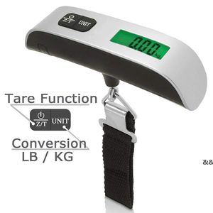 110lb/50kg Luggage Scale Electronic Digital Portable Suitcase Travel Scale Weighs Baggage Bag Hanging Scales Balance Weight LCD GWE14273