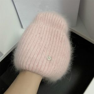 Beanieskull Caps Rabbit Pur Solid Color Letter Woman Winter for Fluffy Autumn Beanies Mated Matt Warm Soft Bonnet Gift Hat Wholesale 220920