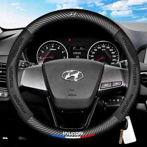 Hyundai I10 I30 I30 I20 için Sonata Creta Accent Elantra Araç Direksiyon Simidi Kapağı Nefes Alabilir Kayma Direksiyon Kapakları Araç Aksesuarı J220808