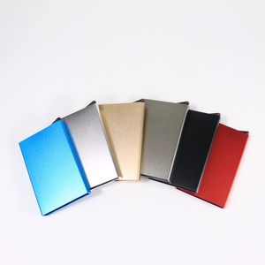 50pcs kart tutucular hırsızlık önleyici kimlik minimalist porte carte ince alüminyum metal cüzdanlar cep çantası cüzdanı