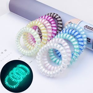 Candy Color светящаяся телефонная линия кольцо для волос пластиковые галстуки для женщин и девушек аксессуары для хвоста.