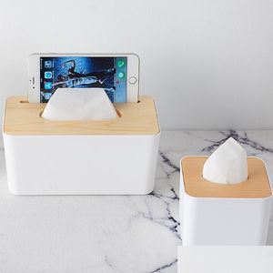 Коробка для ткацений салфетки коробка деревянная эр бумага для туалетной рулоны дома ванная комната для ванной Организатор Украшение поставки доставки 2021 Garden Kitch Dhgwn