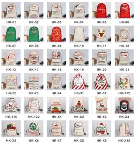 Noel Süslemeleri Santa Çuvalları Hediye Çantaları Büyük Organik Ağır Tuval Bag Ups GJ0711