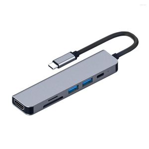 USB2.0 USB3.0 PORT SD/TF kart okuyucusu ile 1 USB C hub adaptörü Dongle - 4KHDMI ile Dizüstü bilgisayarlar için uyumlu