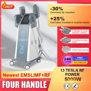 Самый популярный DLS-EMSlim Muscles Sculpting Электромагнитный 2/4/5 Ручки EMS RF EMSzero Стимулятор для формирования мышц Скульптурная машина Серый / Черный Дополнительно