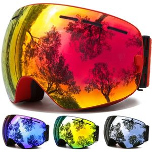 SKI Goggles Kış Kar Sporları Erkekler İçin Boz Anti -UV Koruması Kadınlar Gençlik Değiştirilebilir Lens - Premium 220920