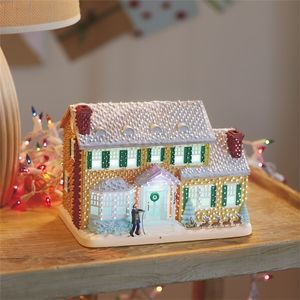 Christmas Decorations Vacation Lighted Village Building Decoration For Home Light Glowing Small House Creative Gift 220921