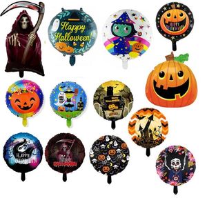 18 inç şenlikli folyo balonlar Mutlu Cadılar Bayramı Dekor Kabak Hayalet Balonlar Örümcek Karikatür Globos Kids Toys Kafatası Bat Balon Tema Dekorasyonları Sarf Mücadele