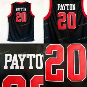 SJ Skyline Gary 20 Payton Lisesi Jersey Erkekler Spor Hayranları İçin Siyah Payton Basketbol Formaları Nefes Alabaş Tekdüzen Fabrika Doğrudan Toptan