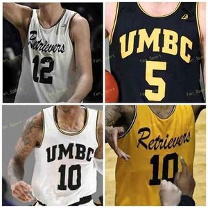 SJ NCAA College UMBC Retrievers Basketball Jersey 5 Jack Schwietz 11 R.J. Eytle-Rock 12 Horvath 13 SJ E Sherburne 15 SJ Se Placer Custom Slitwed
