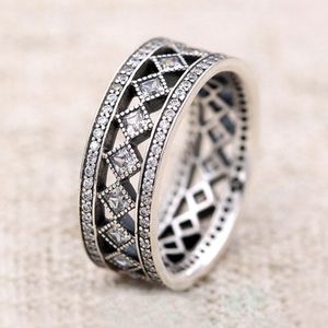 100% 925 Sterling Silver Vintage Fascination Ring Fit Pandora Jewelry Engagement Wedding Lovers Fashion Ring