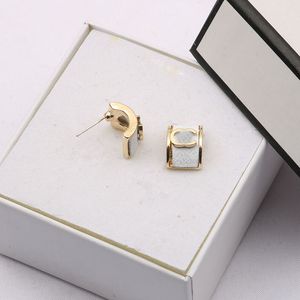 Sweet Girls Stud 18K Gold Plated Luxury Brand Designer Letters Stud Clip Chain Геометрические Известные женщины 925 Silver Candy Color Oil Drip Earring Wedding Party Jewerlry