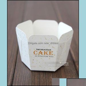 Cupcakes Bakeware Cozinha Barra de jantar Home Garden Garden Copos Copos de capa Disponível Muffin Square Bolo Copo Caixas CA OTVNP