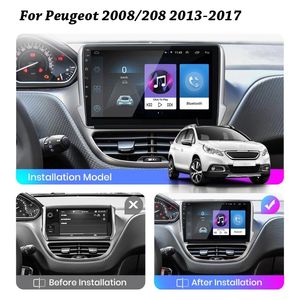 Android Navigation Car Video DVD -плеер для сенсорного экрана Peugeot 2008 9 -дюймовый Wi -Fi USB Music GPS Radio MP5