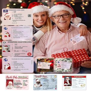 Рождественские подарки Santa Claus Sleigh Riding Лицензия на получение карточек идентификатор идентификатор рождественский орнамент украшения дерева старик лицензии водительские права развлечения.