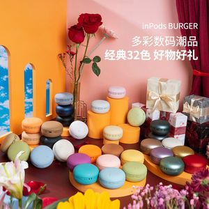 32 Colors Macaron Inpods Burger Dinger v5.0 Bass Sound Box Subwoofer Stereo TWS Портативный беспроводной мини -динамик