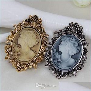 Pimler broşlar en kaliteli Avusturya Kristal Rhinestone Vintage Style Moda Victoria Cameo Broş Lady Scarf Pins Facto Dhseller2010 DHR21