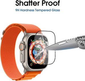 Для Apple Watch Ultra Screction Protector Edge To Edge Full Lopge Bubble Free Glass Film с черной печатью