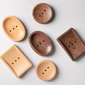 Мыло блюда с твердым деревом жирной коробки в японском стиле творческая ванная ручная держатель ручной работы
