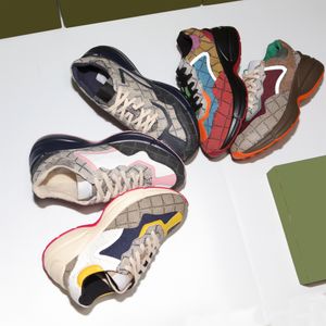 Erkekler Kadınlar Günlük Ayakkabılar Rhyton Sneakers Platform Sneakers Tasarımcı Vintage Eğitmenler Deri Sneaker Lüks Chaussures Kutusu Ile Çok Renkli Eğitmen
