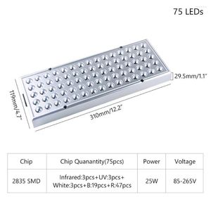 Grow Işıkları Kırmızı Mavi Beyaz Ir UV LED Işık Paneli 45W 25W Kapalı Bitkiler İçin Tam Spektrum Fitolampy Sera Hidroponik