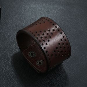 Dreieck Hohlloch Leder Armreif Manschettenknopf Verstellbares Armband Armband für Männer Frauen Modeschmuck