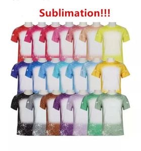 Toptan dekorasyonlar süblimasyon ağartılmış gömlekler ısı transferi boş ağartıcı gömlek ağartılmış polyester tişörtler bize erkek kadın parti malzemeleri gf0923x2