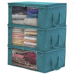 Сумки для хранения 3pcs Одеятное стеганое одеяло для одежды шкаф для дома складываемая влага