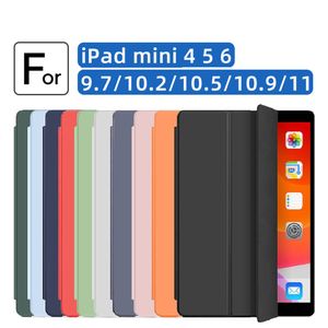 İPad Mini için Tablet Kılıfları 5 4 3 2 Pro 9.7 10.2 Hava 5 9.7 5/67/8/9. Durum PU Deri Silikon Yumuşak Arka Kapak Stand Otomatik Uyku Akıllı Kapak