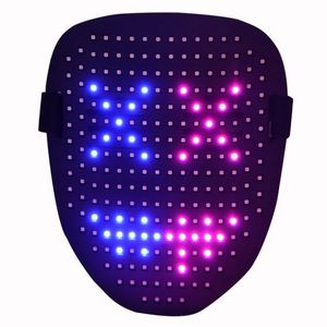 2022 Maschera LED di Halloween maschera luminosa 25 immagini dinamiche 25 immagini fisse che cambiano il volto induzione party dance bar atmosfera propss WLY935