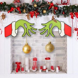 Рождественские украшения деревянные дверь висят зеленые сказочные пальцы, фестиваль, магазин украшения, магазин, аксессуары для окна, 1 шт.