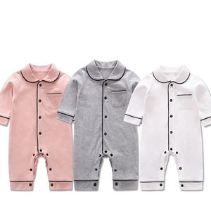 Оптовая торговля 0-24 м новорожденных, детская одежда для детской одежды весна малыш костюм, мальчики, девочки, сплошная длинная одежда, ромп Pure Cotton Pajama 2173 E3