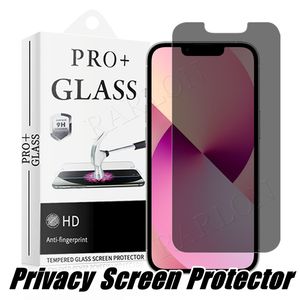 Privacy Temperad Glass Anti-Spy Peeping Screen Protector per iPhone 15 14 Pro Max 14Plus 13 13Pro 12 mini 11 xs max xr x 8 7 6 6s Plus con pacchetto al dettaglio