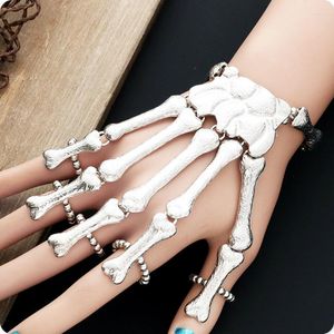 Cazibe bilezikler iskelet kemik kadınları rock punk el aksesuarları bilezikler kız mücevher için benzersiz hediyeler yaratıcılık hediyesi toptan