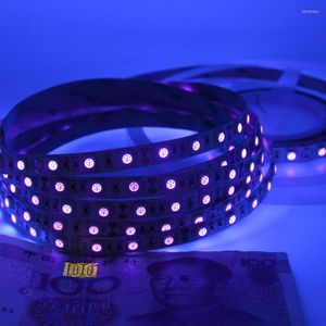Şeritler 12V UV Ultraviyole 395-405nm LED şerit Siyah Işık SMD 60LED/M DJ Floresan Partisi için Su Geçirmez Şerit Bant Lambası 1-5m