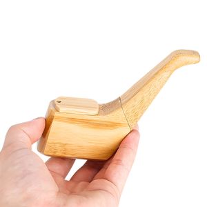 2022 Новый бамбуковый табак ручной работы с твердым деревянным ротажным табаком съемной металлической трубы дерево