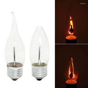 Vintage Edison LED Mum Ampul E14 E27 Flame Effect 3W AC220V Dekor Ampoule için Ev