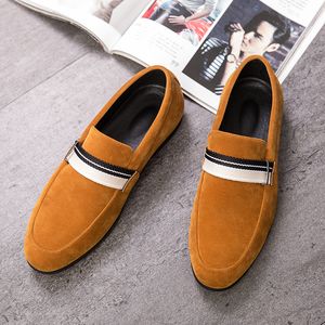 Erkekler Klasik Ayakkabı Loafers Düz Renkli Sahte Süet Basit Dokuma Kemer Tek Parça Moda İş Gündelik Düğün Günlük 8119