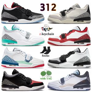 Mens Trainers Legacy 312 Low Sport Basketball Shoes Designer Sneakers Chicago Flag Red Black Toe Bred Cement White Turquoise Lakers Smoke Grey Women Men Sports Shoe