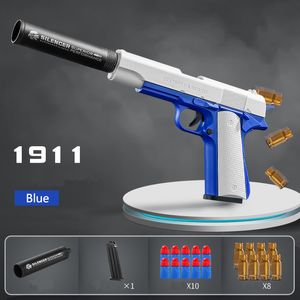 Kabuk fırlatma fırlatma tabanca oyuncak silah M1911 EVA yumuşak kurşun tabanca tabancalar Boys için simülasyon açık oyun modeli 1097