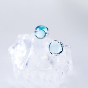 Saplama Küpe Gümüş Mavi Kristaller Balık Eyes S925 Güzel Takı TARDOO 925 Kostüm 8 Mart'ta